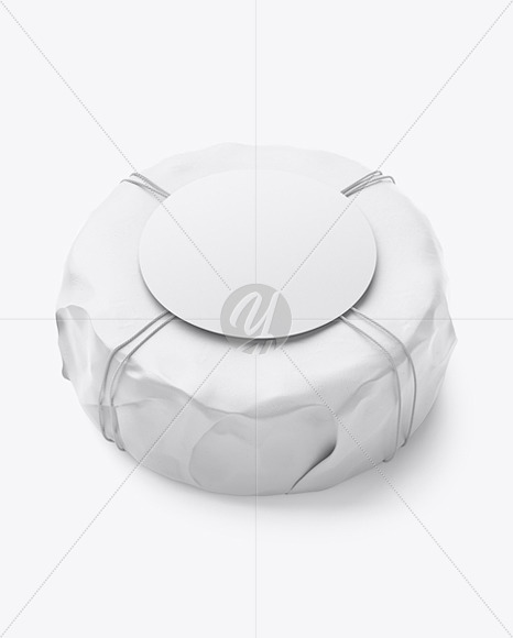 Cheese Wheel Wrapped In Paper Mockup Cheese Wheel Wrapped In Paper Mockup