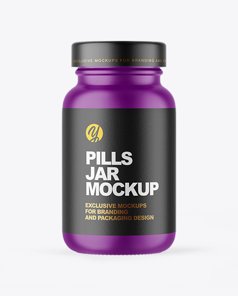 Matte Plastic Pill Jar Mockup