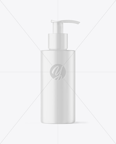 Free Matte Cosmetic Bottle with Pump Mockup PSD Mockups