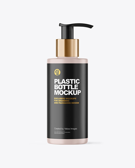 Matte Cosmetic Bottle with Pump Mockup
