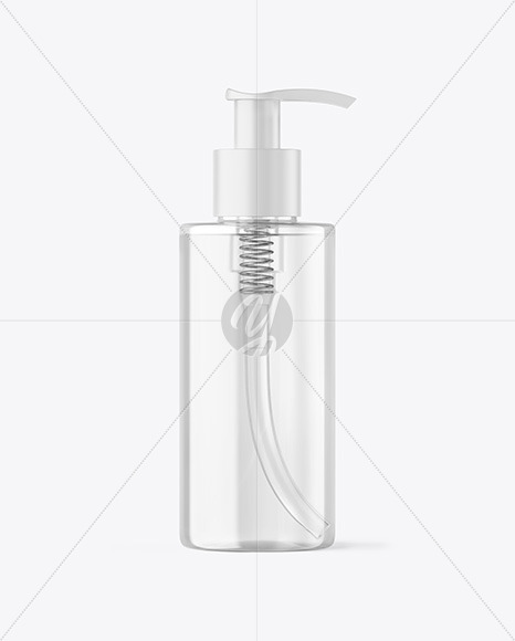 Free Clear Cosmetic Bottle with Pump Mockup PSD Mockups