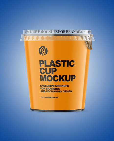 Glossy Plastic Cup Mockup PSD #1