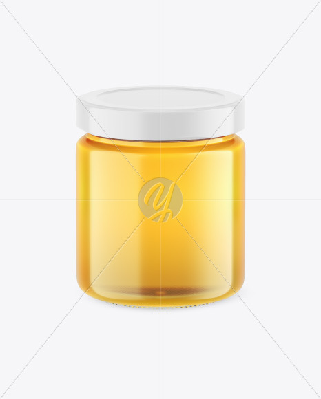 Free Clear Glass Honey Jar Mockup PSD Mockups