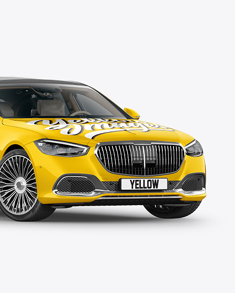 Luxury Car Mockup - Half Side View