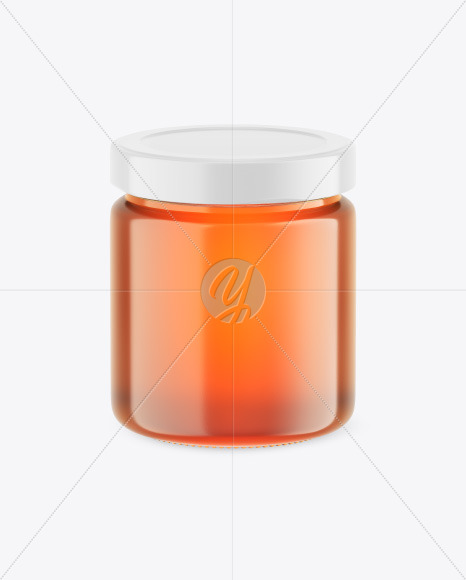 Free Clear Glass Honey Jar Mockup PSD Mockups