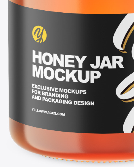 Clear Glass Honey Jar Mockup PSD #1