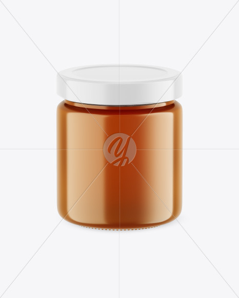 Free Clear Glass Raw Honey Jar Mockup PSD Mockups