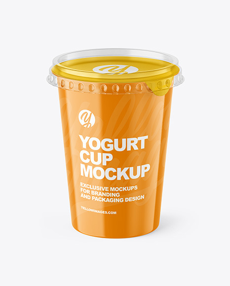 Glossy Yogurt Cup Mockup PSD #2
