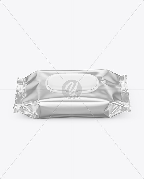 Free Metallic Wet Wipes Pack Mockup PSD Mockups