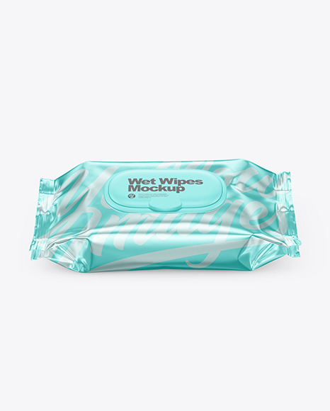 Metallic Wet Wipes Pack Mockup