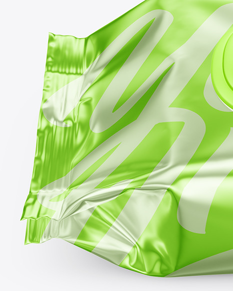 Metallic Wet Wipes Pack Mockup PSD #6