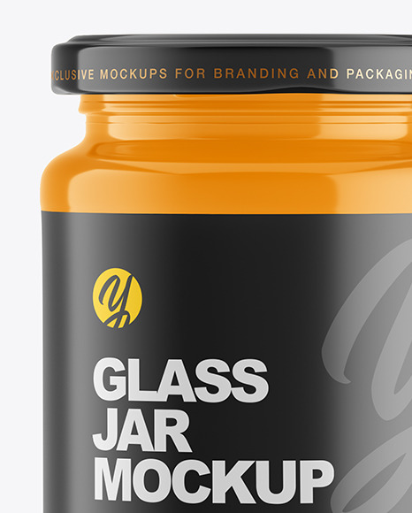 Glossy Glass Jar Mockup PSD #2