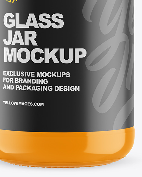 Glossy Glass Jar Mockup PSD #1