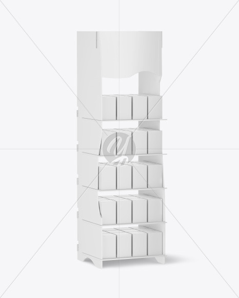 Plastic Display Stand w/ Boxes Mockup Plastic Display Stand w/ Boxes Mockup