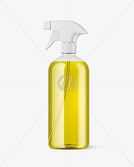 Clear Spray Bottle with Oil Mockup Clear Spray Bottle with Oil Mockup