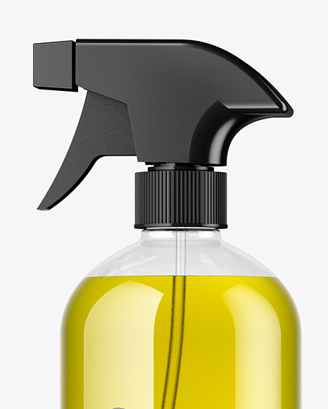 Clear Spray Bottle with Oil Mockup PSD #2