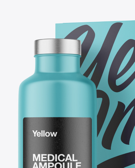 Matte Medical Ampoule with Box Mockup PSD #1