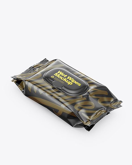 Glossy Wet Wipes Pack Mockup PSD #2