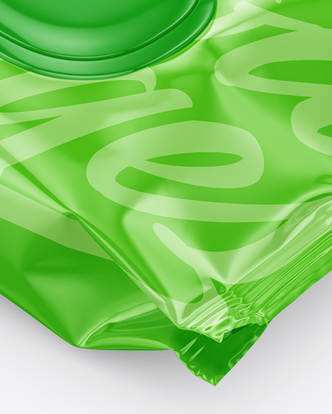 Glossy Wet Wipes Pack Mockup PSD #1