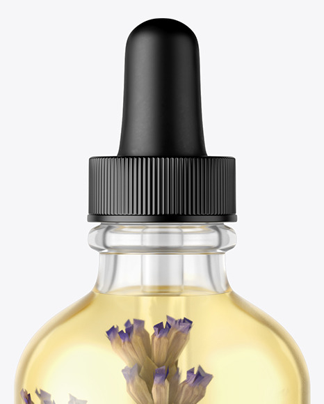 Glass Cosmetic Dropper Bottle With Flowers Mockup PSD #6