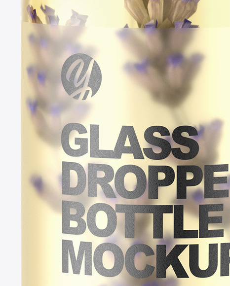 Glass Cosmetic Dropper Bottle With Flowers Mockup PSD #7
