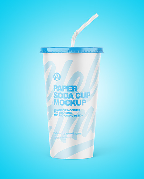 Paper Soda Cup Mockup PSD #2