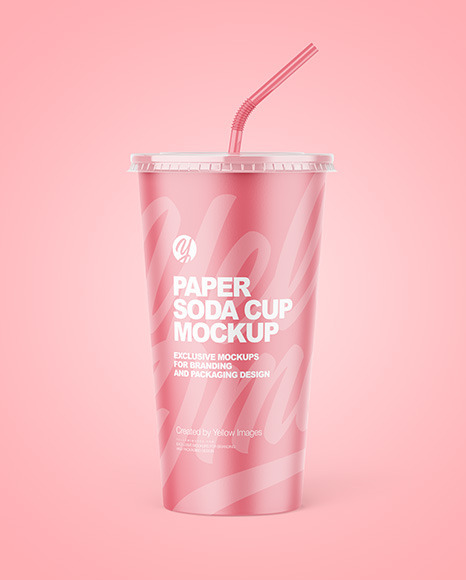 Paper Soda Cup Mockup PSD #2