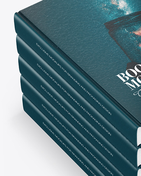 Hardcover Books w  Leather Cover Mockup PSD #3