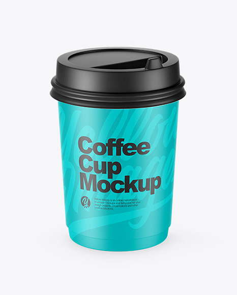 Matte Coffee Cup Mockup on Yellow Images Object Mockups