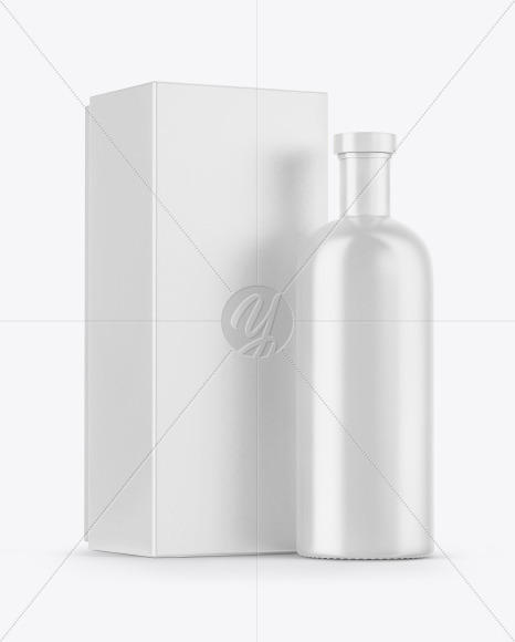 Ceramic Bottle with Box Mockup Ceramic Bottle with Box Mockup