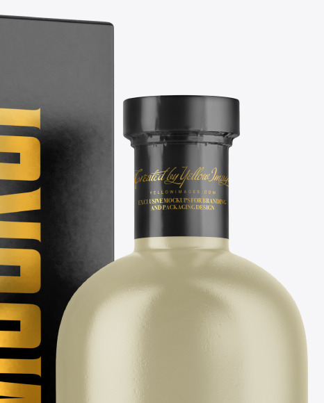 Ceramic Bottle with Box Mockup PSD #2