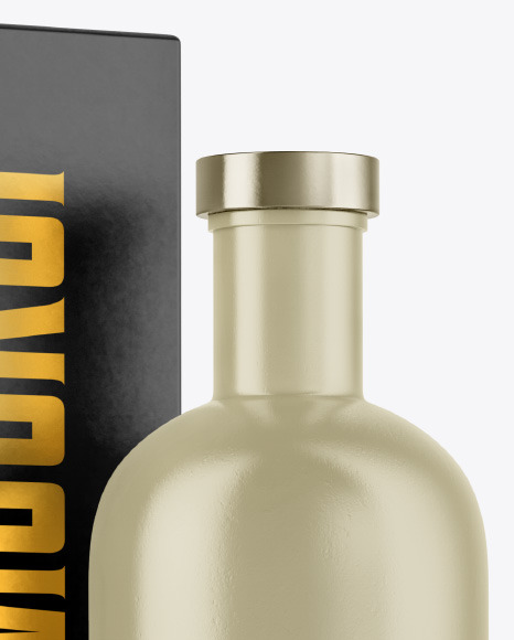 Ceramic Bottle with Box Mockup PSD #1