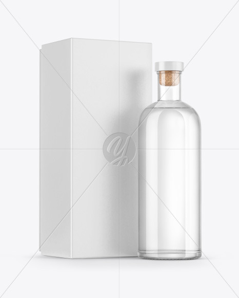 Free Gin Bottle with Box Mockup PSD Mockups