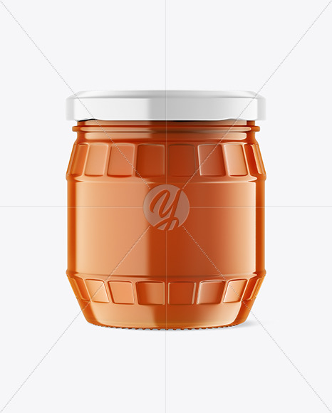 Free Clear Glass Honey Jar Mockup PSD Mockups