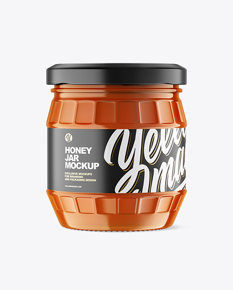 Clear Glass Honey Jar Mockup