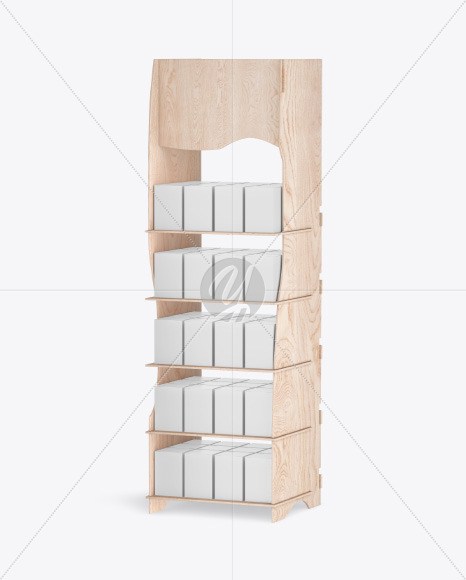 Wooden Display Stand w/ Boxes Mockup Wooden Display Stand w/ Boxes Mockup