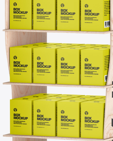 Wooden Display Stand w  Boxes Mockup PSD #1