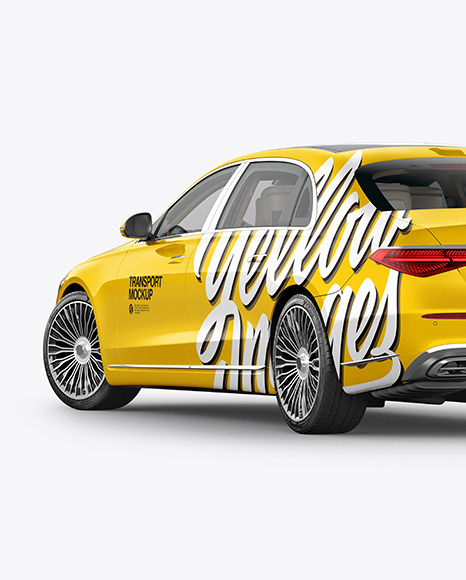 Luxury Car Mockup - Back Half Side View