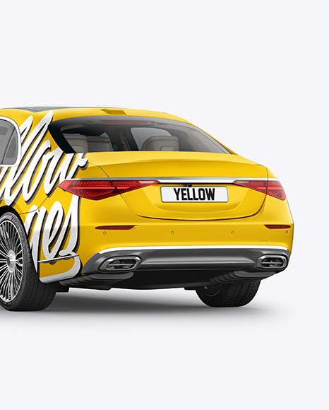 Luxury Car Mockup   Back Half Side View PSD #2