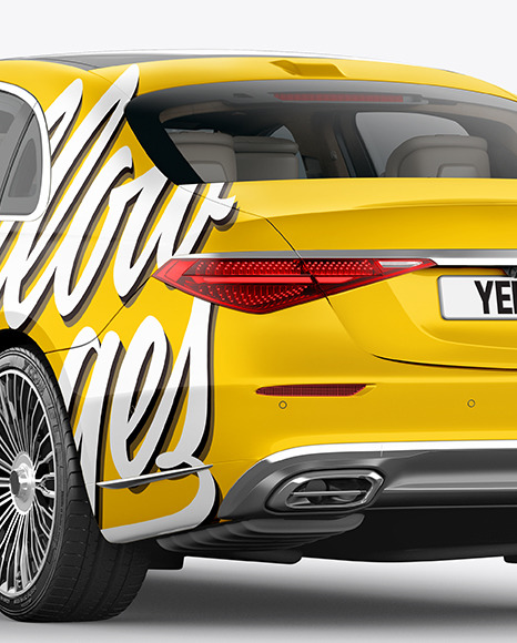 Luxury Car Mockup   Back Half Side View PSD #1