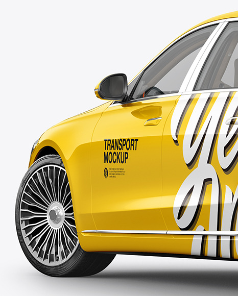 Luxury Car Mockup   Back Half Side View PSD #6