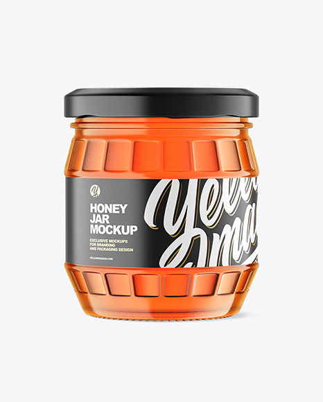 Clear Glass Honey Jar Mockup