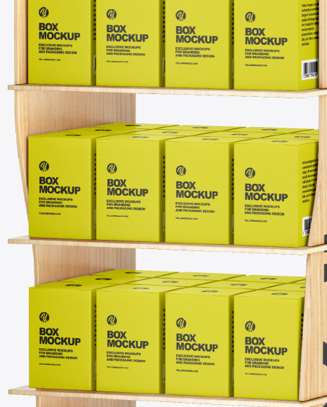 Wooden Display Stand w  Boxes Mockup PSD #1