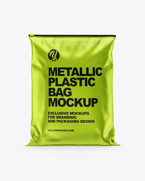 Metallic Plastic Bag Mockup