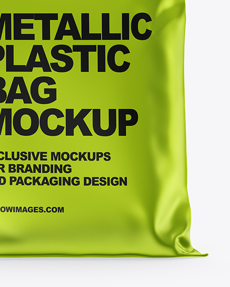 Metallic Plastic Bag Mockup PSD #1