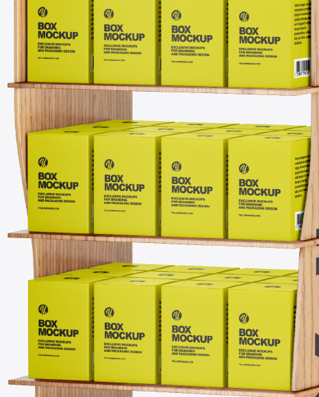 Wooden Display Stand w  Boxes Mockup PSD #1