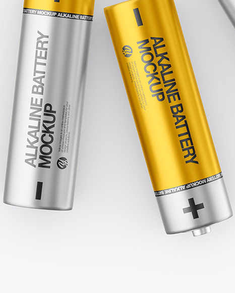 Metallic Batteries Mockup PSD #6