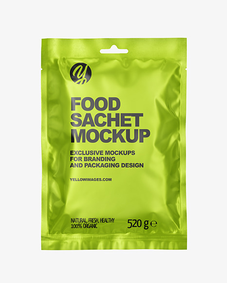 Matte Metallic Sachet Mockup