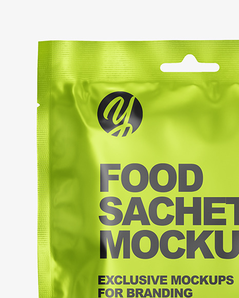 Matte Metallic Sachet Mockup PSD #2
