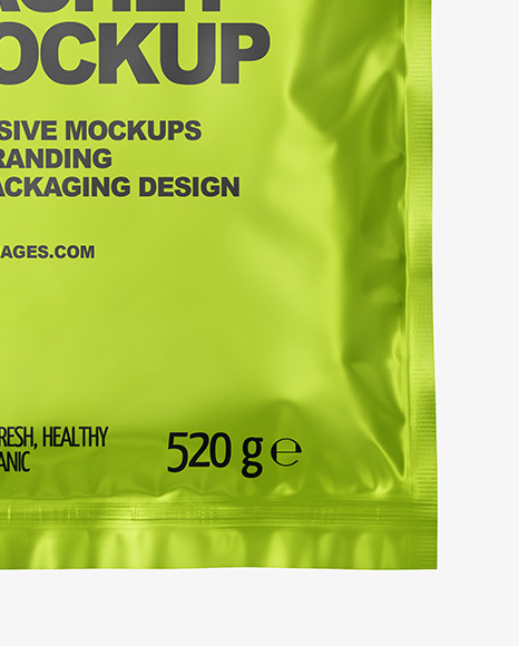 Matte Metallic Sachet Mockup PSD #1